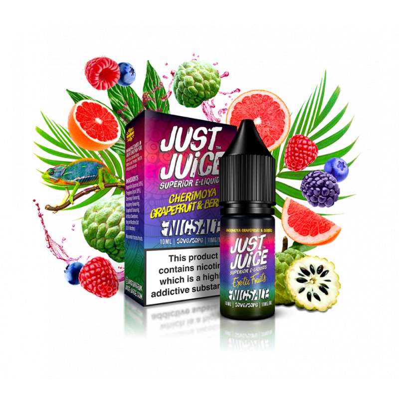 Liquid Just Juice Exotic Fruit Salts - Cherimoya Grapefruit & Berries 20mg 10ml Liquid Just Juice Exotic Fruit Salts - Cherimoya Grapefruit & Berries 20mg 10ml