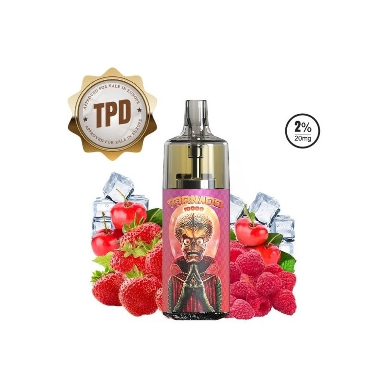 Tornado 10000 puffs 20mg - Strawberry Raspberry Cherry Ice