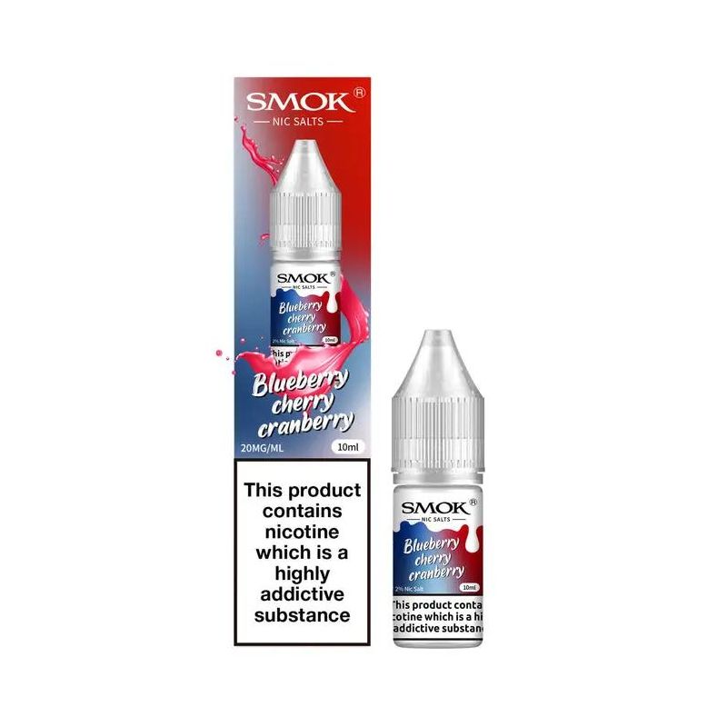 Liquid Smok Nic Salts 10 ml - Blueberry Cherry Cranberry 20mg Liquid Smok Nic Salts 10 ml - Blueberry Cherry Cranberry 20mg