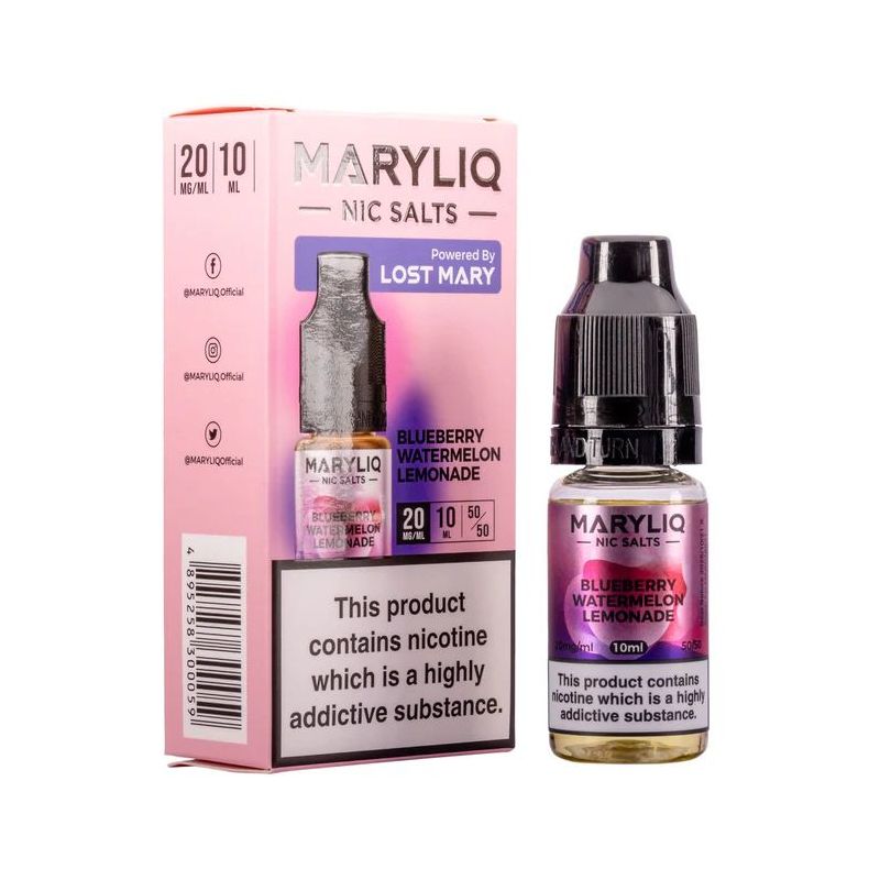 Liquid Maryliq Nic Salts 10ml - Blueberry Watermelon Lemonade 20mg Liquid Maryliq Nic Salts 10ml - Blueberry Watermelon Lemonade 20mg