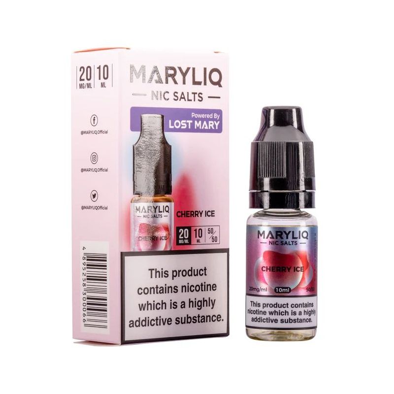 Liquid Maryliq Nic Salts 10ml - Cherry Ice 20mg Liquid Maryliq Nic Salts 10ml - Cherry Ice 20mg
