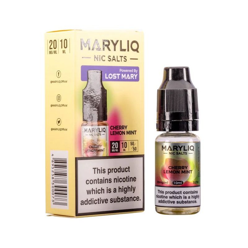 Liquid Maryliq Nic Salts 10ml - Cherry Lemon Mint 20mg Liquid Maryliq Nic Salts 10ml - Cherry Lemon Mint 20mg