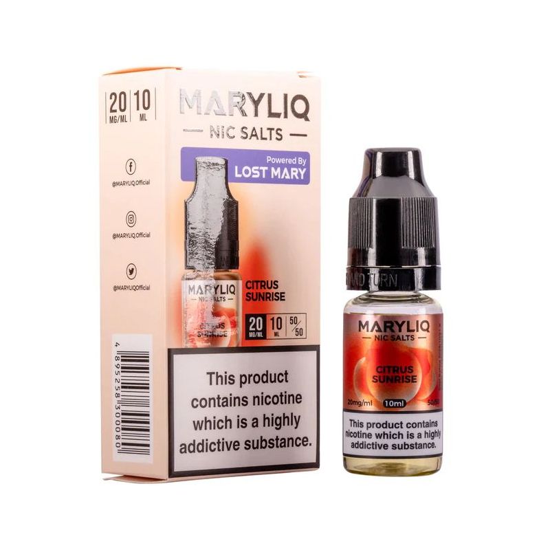 Liquid Maryliq Nic Salts 10ml - Citrus Sunrise 20mg Liquid Maryliq Nic Salts 10ml - Citrus Sunrise 20mg
