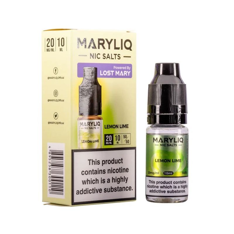 Liquid Maryliq Nic Salts 10ml - Lemon Lime 20mg Liquid Maryliq Nic Salts 10ml - Lemon Lime 20mg