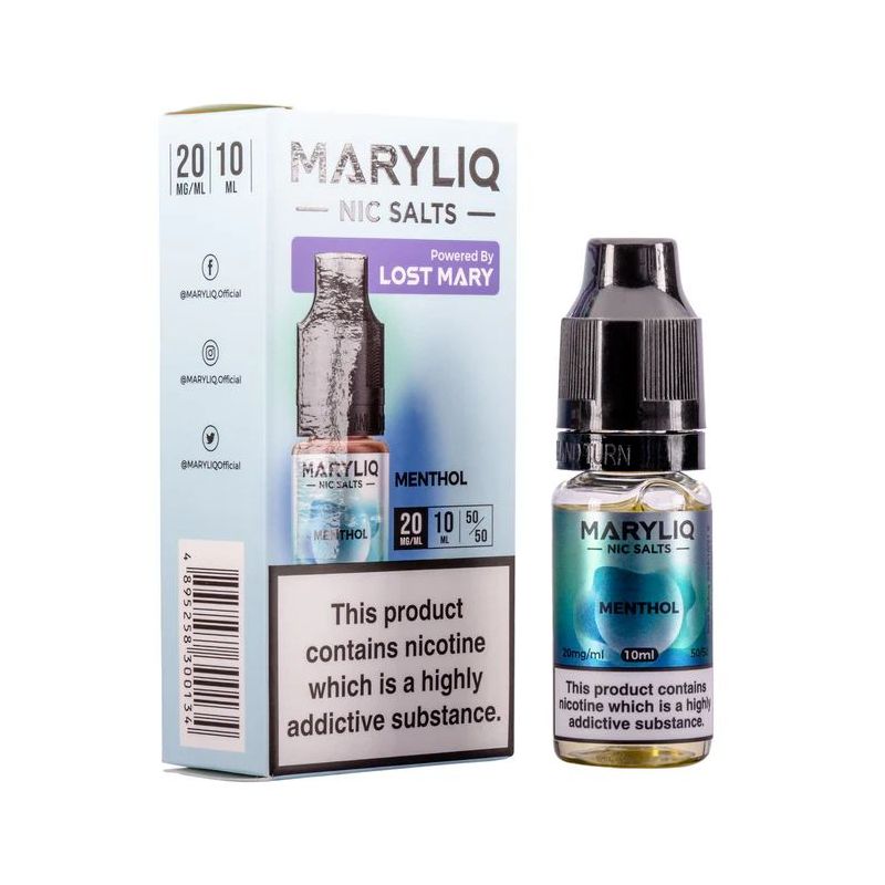 Liquid Maryliq Nic Salts 10ml - Menthol 20mg Liquid Maryliq Nic Salts 10ml - Menthol 20mg
