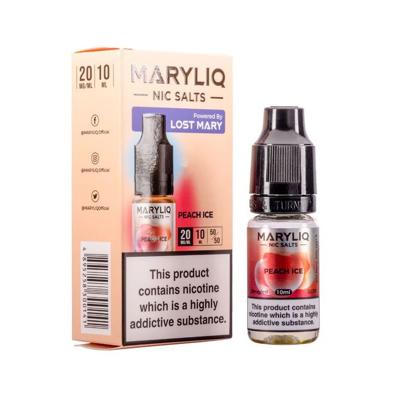Liquid Maryliq Nic Salts 10ml - Peach Ice 20mg Liquid Maryliq Nic Salts 10ml - Peach Ice 20mg