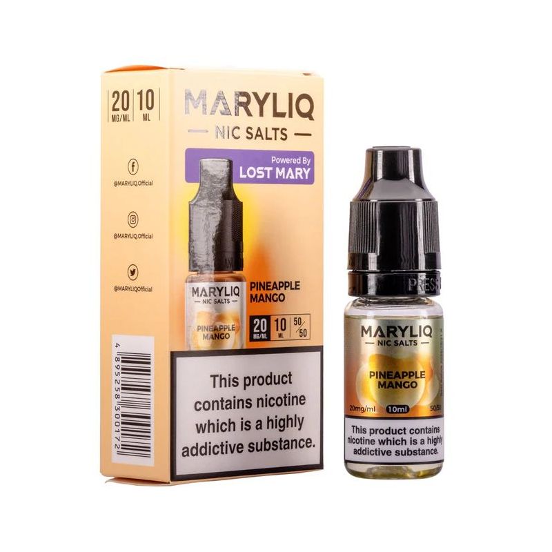 Liquid Maryliq Nic Salts 10ml - Pineapple Mango 20mg Liquid Maryliq Nic Salts 10ml - Pineapple Mango 20mg