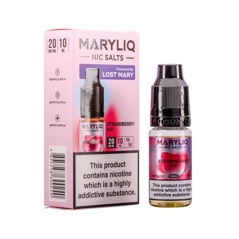 Liquid Maryliq Nic Salts 10ml - Strawberry Ice 20mg Liquid Maryliq Nic Salts 10ml - Strawberry Ice 20mg