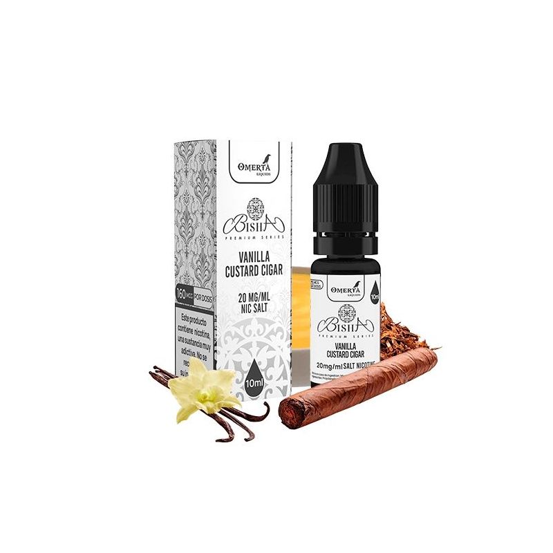 Liquid Omerta Bisha Salts - Vanilla Custard Cigar 20mg 10ml