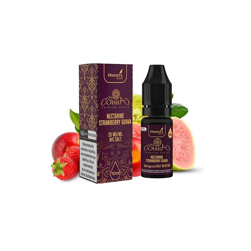 Liquid Omerta Bisha Salts - Nectarine Strawberry Guava 20mg 10ml