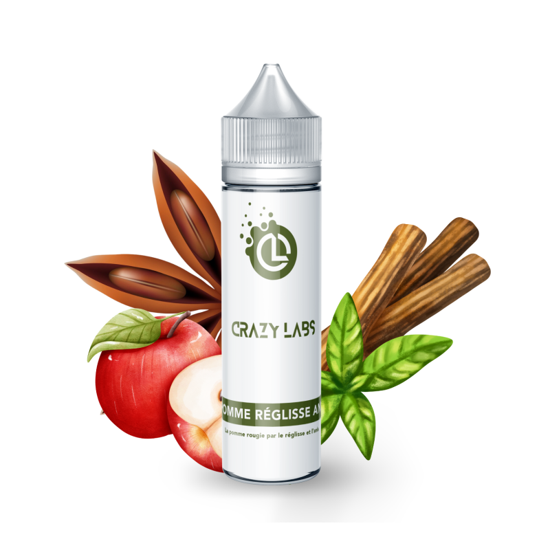 Premix Crazy Labs - Pomme Réglisse Anis 50/75ml Premix Crazy Labs - Pomme Réglisse Anis 50/75ml