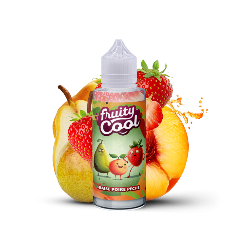 Premix Fruity Cool - FRAISE POIRE PÊCHE 100/120ml Premix Fruity Cool - FRAISE POIRE PÊCHE 100/120ml