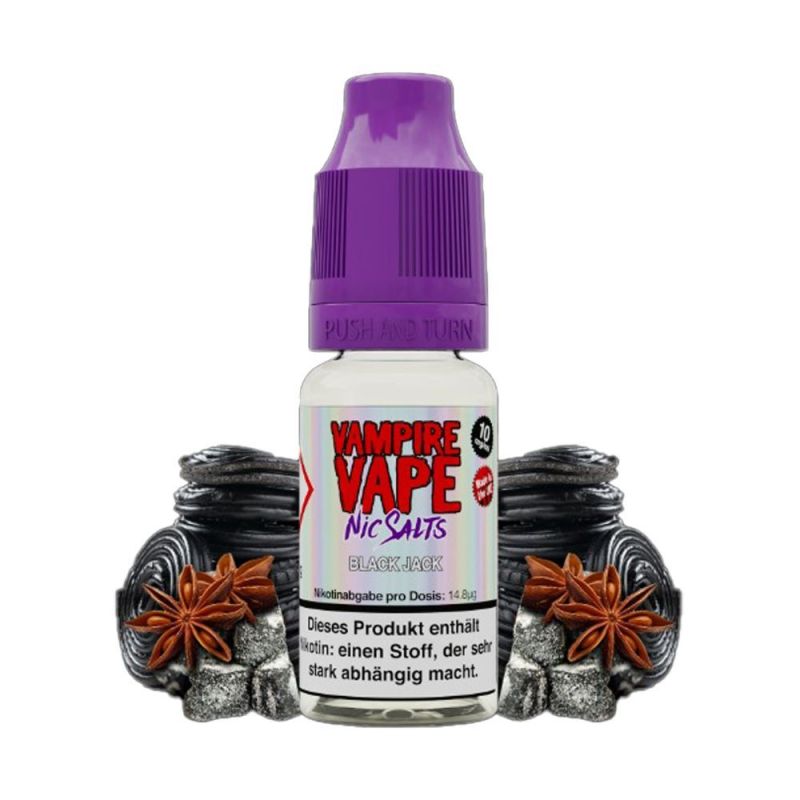 Liquid Vampire Vape NicSalts - Black Jack 10mg 10ml