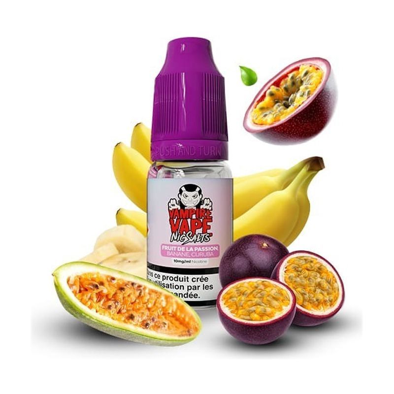 Liquid Vampire Vape NicSalts - Passionfruit Splash (Fruit de la passion Banane Curuba) 10mg 10ml